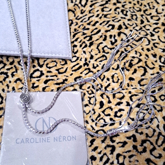 🌈CAROLINE NÉRON JEWELRY SET 2 pc. NECKLACE &EARRINGS 92.5 silver + Clear Quarts - Picture 3 of 14